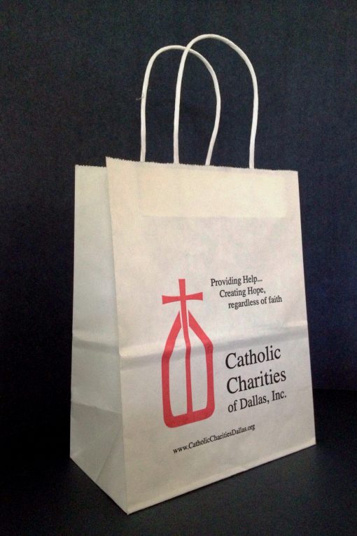 Catholic Charities of Dallas, Inc.-white kraft w/red and black ink print