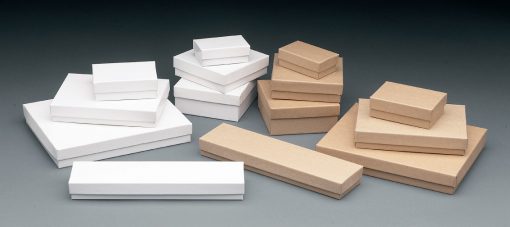 Jewelry Boxes in White Krome and Recycled Kraft-0