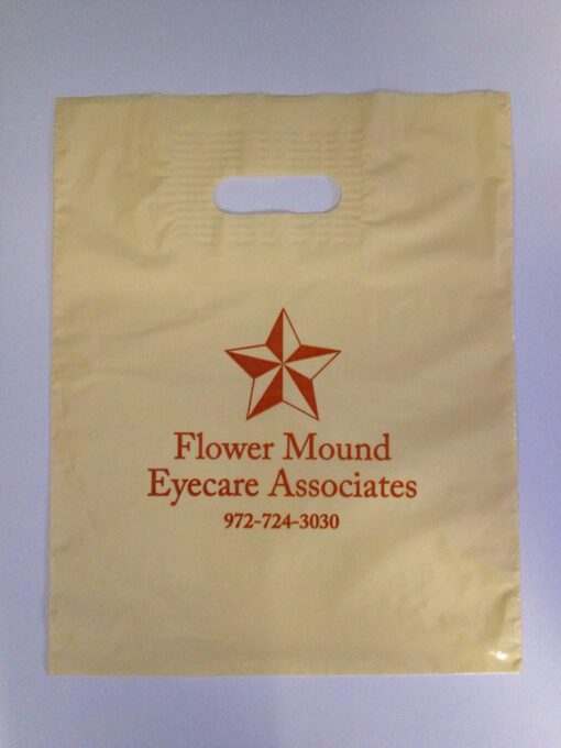 Flower Mound Eye Care - patch handle bag - ivory ink print